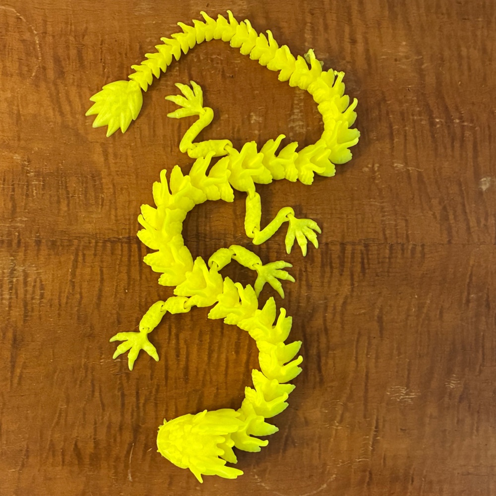 Large Articulated Dragon Fidget Toy, 3D-printed